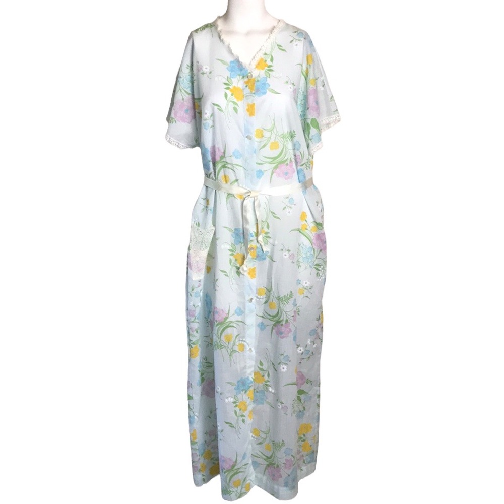 Vintage Sears Floral Housecoat Robe Sz L